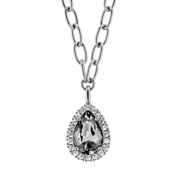 Dyrberg Kern Metta Silver Necklace - Grey/Crystal